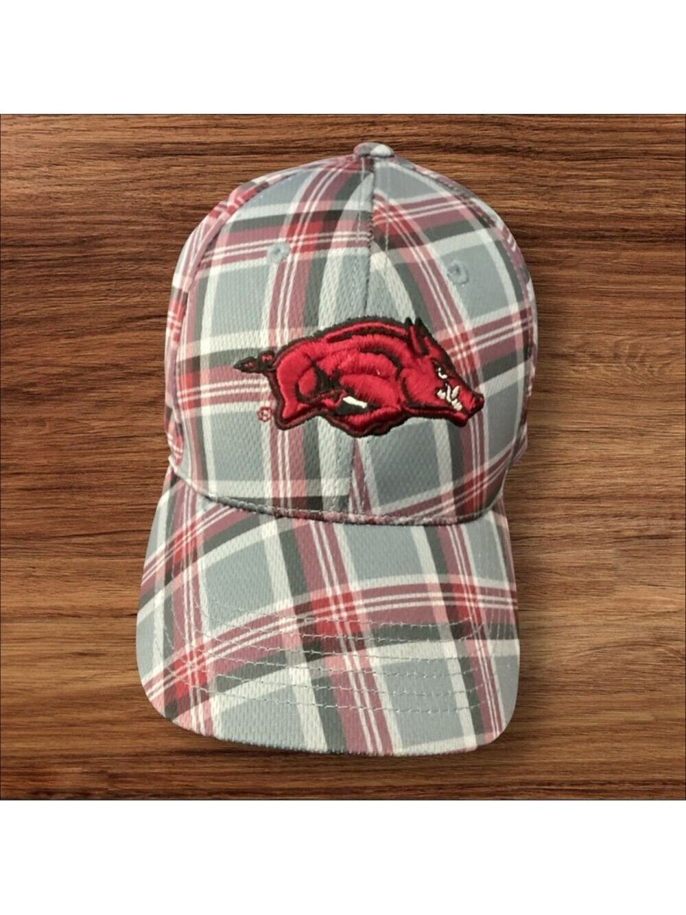 Russell Arkansas Razorbacks Plaid Hat One Size Grey Red College